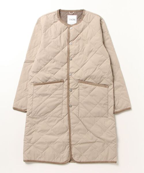 「TAION」 ダウンコート MEDIUM ベージュ レディース_画像2