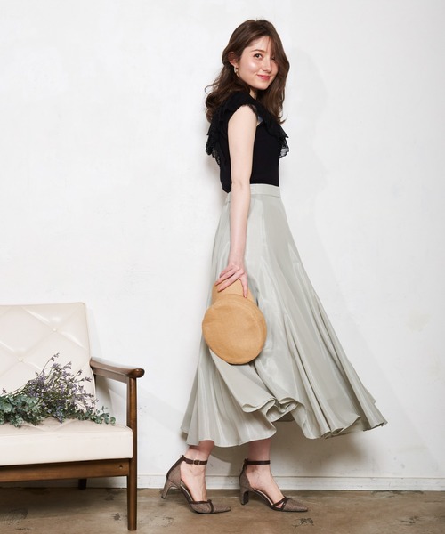 「NOELA」 フレアスカート S グリーン レディース_画像8