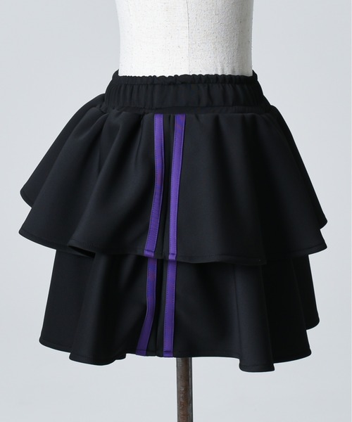 REFLEM（レフレム） フリルスカート FREE ブラック×ホワイト