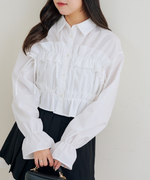 ANOTHER BRANCH OLIVE des OLIVE ブラウス シャツ フリルショート