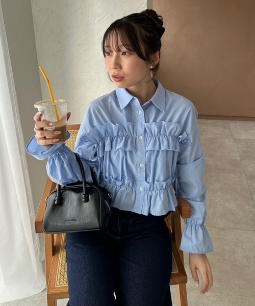 ANOTHER BRANCH OLIVE des OLIVE ブラウス シャツ フリルショート