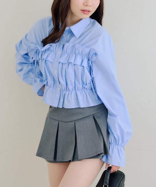 ANOTHER BRANCH OLIVE des OLIVE ブラウス シャツ フリルショート