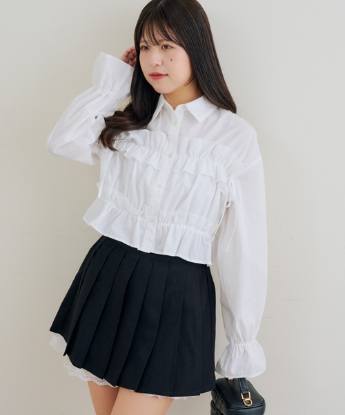 ANOTHER BRANCH OLIVE des OLIVE ブラウス シャツ フリルショート
