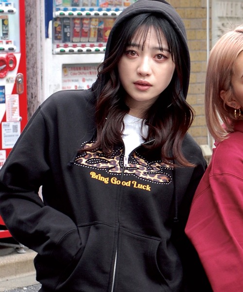 BGL パーカー LEOPARD STUDS ZIP PARKA / レオパード / ヒョウ柄