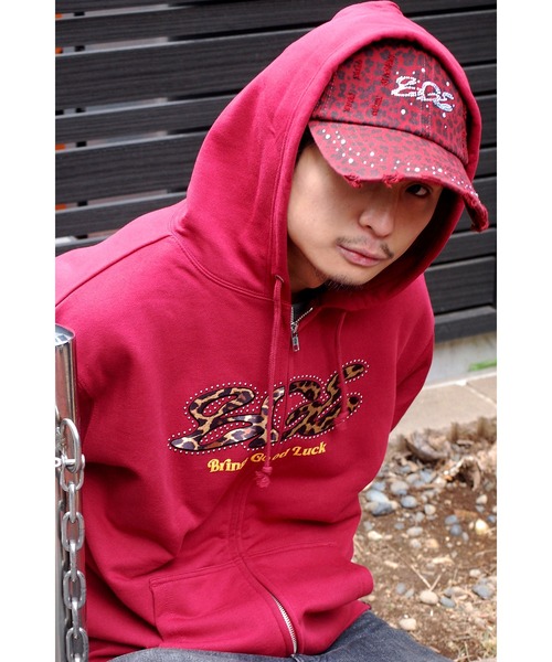 レオパード柄フード付きパーカー BGL パーカー LEOPARD STUDS ZIP PARKA / レオパード / ヒョウ柄