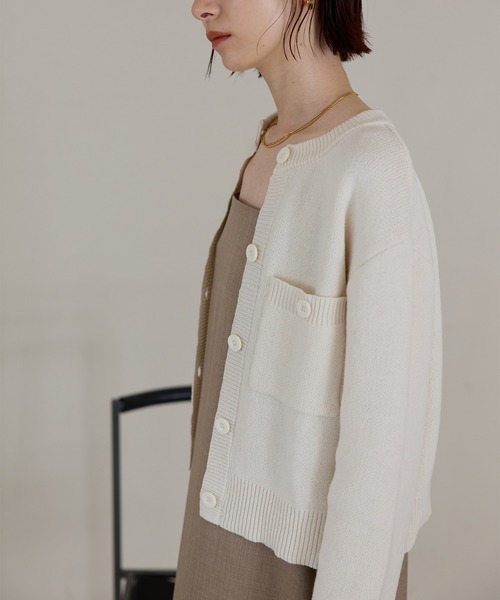 「meilmada」 ニットカーディガン FREE ホワイト レディース_画像5