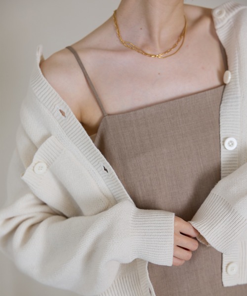 「meilmada」 ニットカーディガン FREE ホワイト レディース_画像7