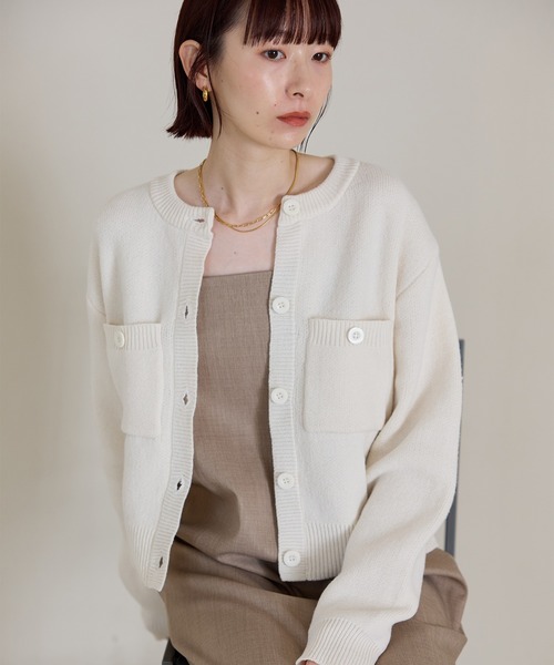 「meilmada」 ニットカーディガン FREE ホワイト レディース_画像8