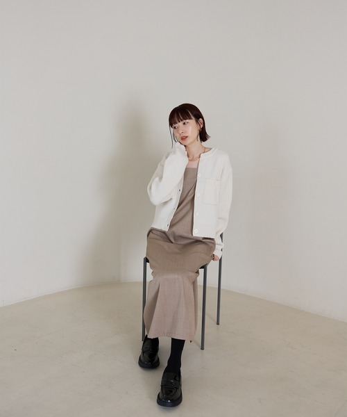 「meilmada」 ニットカーディガン FREE ホワイト レディース_画像9