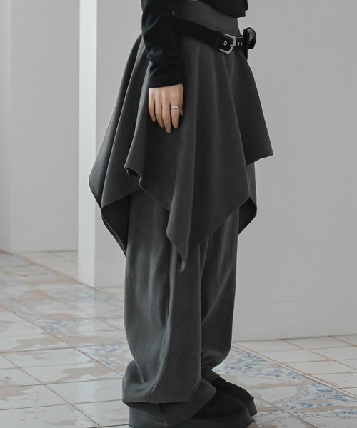 LYEON（リヨン） ワイドパンツ パンツ アシメスカートレイヤードワイド