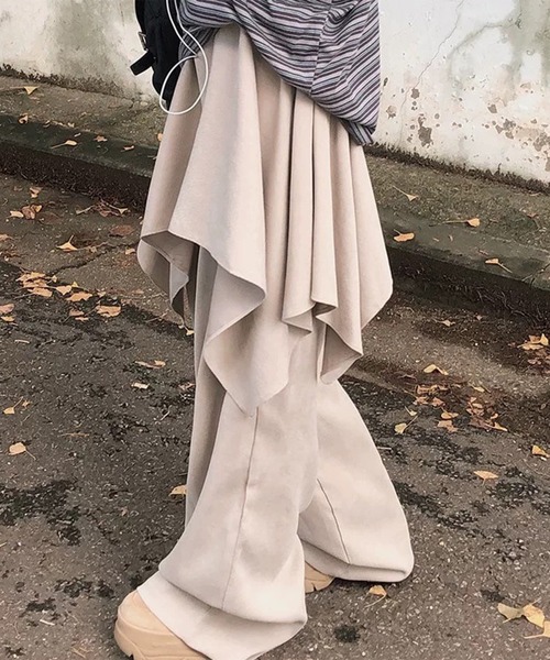 LYEON（リヨン） ワイドパンツ パンツ アシメスカートレイヤードワイド