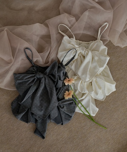 mideal（マイディール） キャミソール double ribbon bustier / ダブル