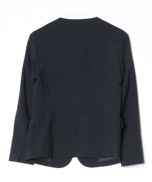 美品 グリーンレーベルリラクシング ノーカラーセットアップ 38 ネイビー 濃紺 green label relaxing（グリーンレーベルリラクシング） ノーカラー