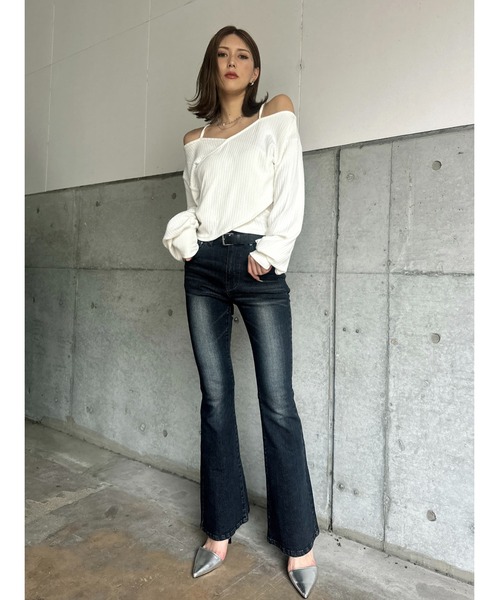 「EGOIST」 ブーツカットデニムパンツ SS ダークネイビー レディース_画像6