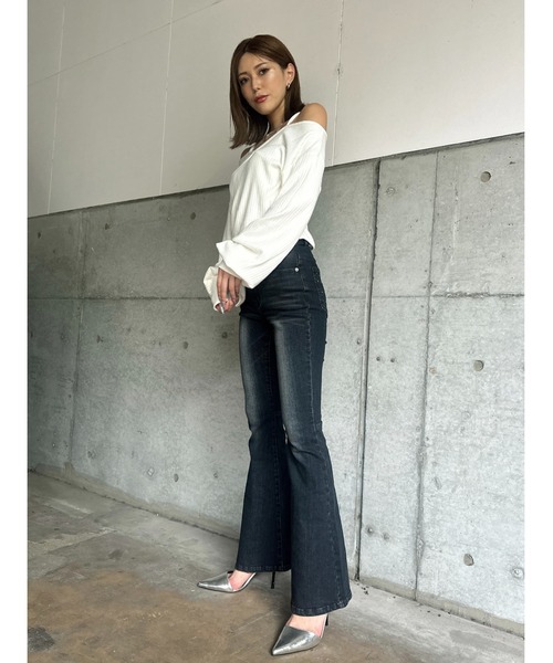 「EGOIST」 ブーツカットデニムパンツ SS ダークネイビー レディース_画像7