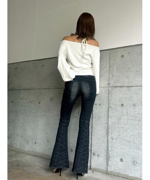 「EGOIST」 ブーツカットデニムパンツ SS ダークネイビー レディース_画像9