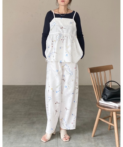 She's Closet ワイドパンツ パンツ フラワープリント ストレート