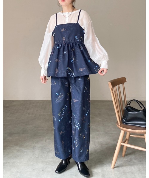 She's Closet ワイドパンツ パンツ フラワープリント ストレート