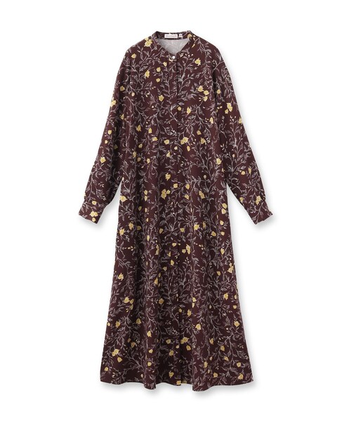 「DRESSTERIOR」 長袖ワンピース 34 ブラウン レディースの画像