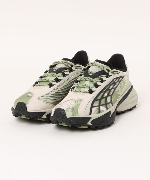 「PUMA」 ローカットスニーカー 24.5cm グリーン レディース_画像4
