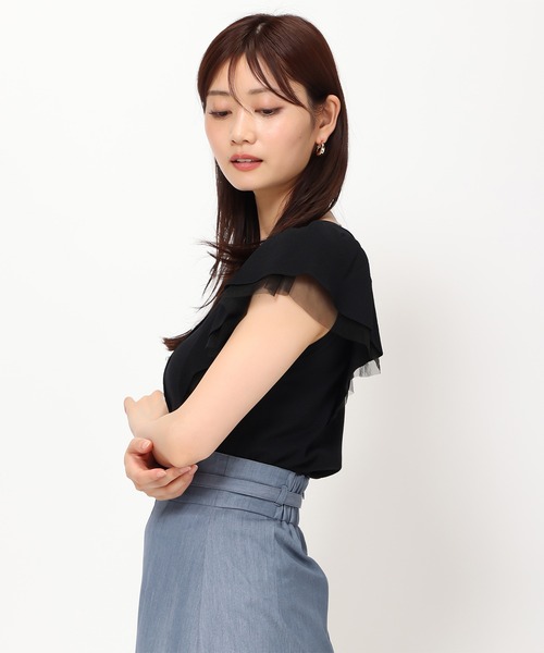 「MISCH MASCH」 ノースリーブニット フリ- ピンク レディース_画像6