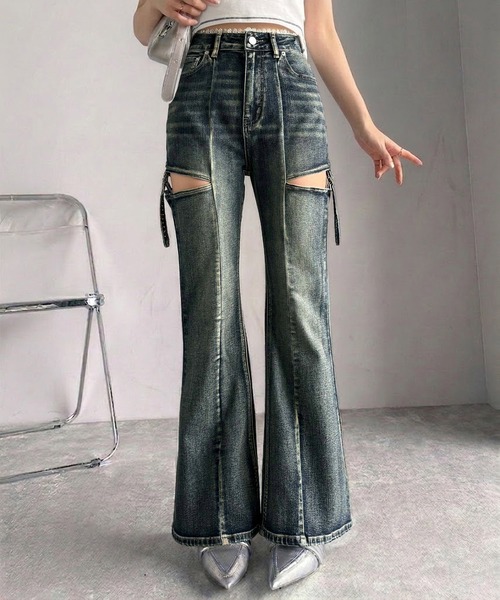 mily bilet ブーツカットデニムパンツ X-LARGE ブルー レディース