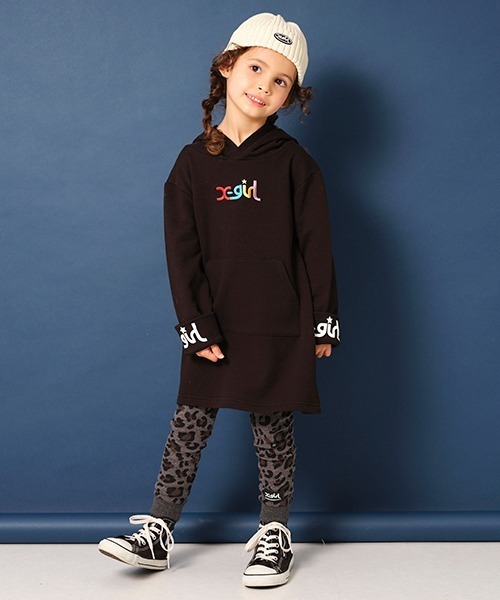 「X-girl Stages」 「KIDS」長袖ワンピース 120cm ブラック キッズ_画像4