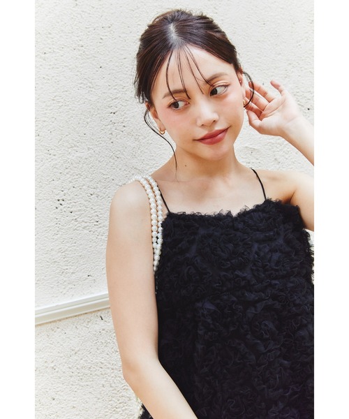 キャミソール フラワーペタルチュールキャミトップスの画像