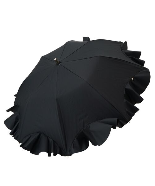 LANVIN en Bleu 日傘 折りたたみ傘 折り畳み 晴雨兼用 フレアーフリル