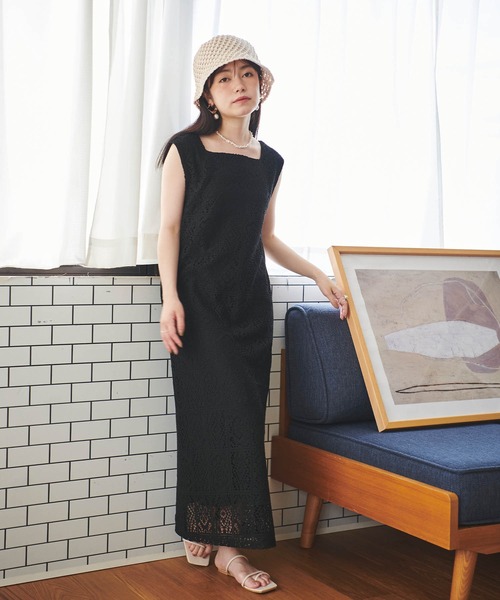 「mil」 ノースリーブワンピース X-SMALL ブラック レディース_画像3