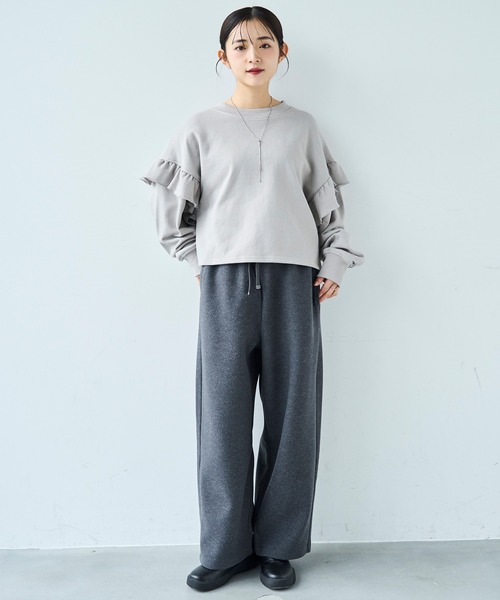 「mil」 イージーパンツ - モカ レディース_画像8
