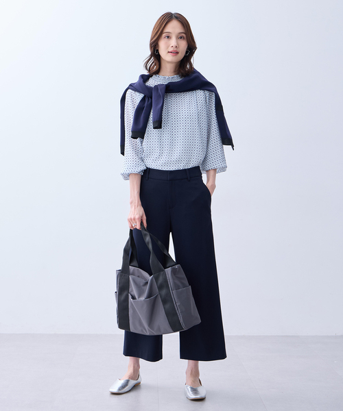 「A/C DESIGN BY ALPHA CUBIC」 長袖ブラウス L サックスブルー レディース_画像6