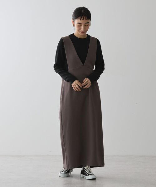 「AMERICAN HOLIC」 サロペットスカート L モカ レディース_画像2