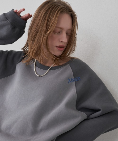 「AIVER」 スウェットカットソー LARGE ブラック メンズ_画像2