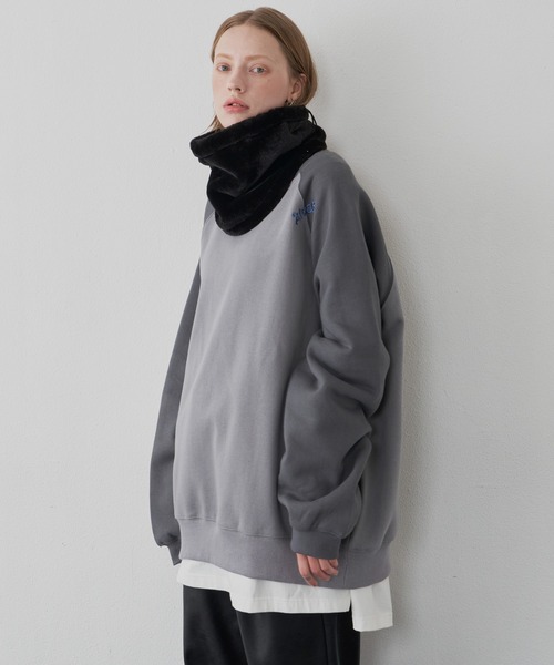 「AIVER」 スウェットカットソー LARGE ブラック メンズ_画像3