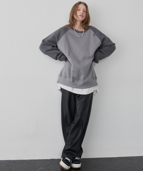 「AIVER」 スウェットカットソー LARGE ブラック メンズ_画像5