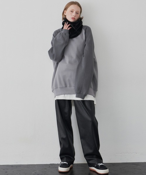 「AIVER」 スウェットカットソー LARGE ブラック メンズ_画像9