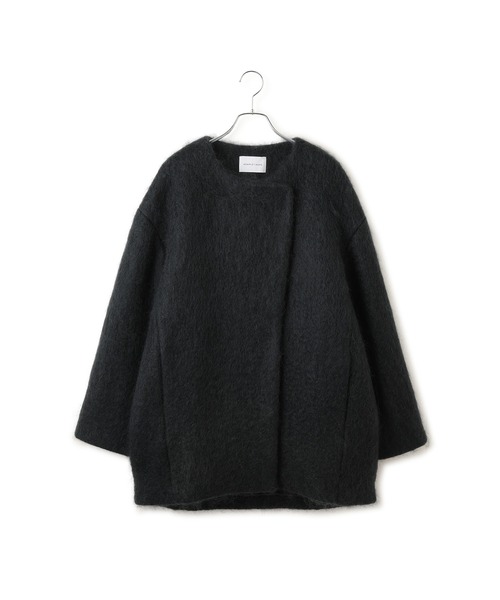 ADAM ET ROPE'（アダムエロペ） ノーカラーコート コート モヘアロング