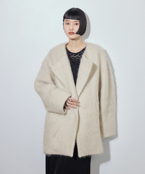 ADAM ET ROPE'（アダムエロペ） コート アウター モヘアロングシャギー