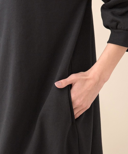 本日限定 ワンピース ポケット付き 7分袖ドロップショルダー レイヤードワンピース いつでも送料無料