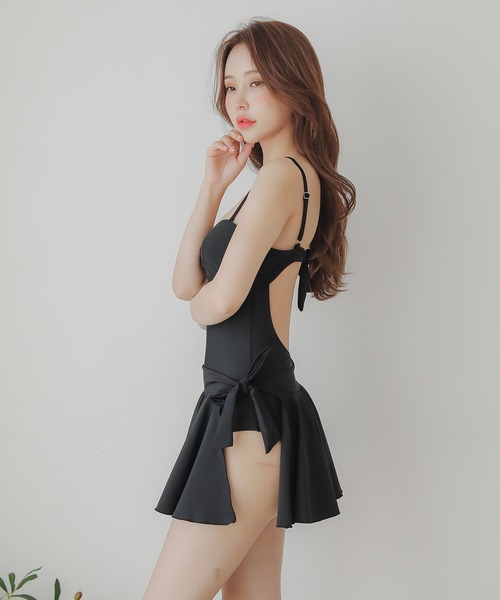 [BALIBIKI]★Corsetラップスカートモノキニ ワンピース 水着★ ラップスカート付き モノキニワンピース 水着2点セット[品番
