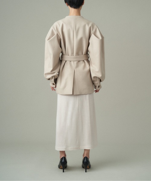 ジャケット ノーカラージャケット VOLUME SLEEVE COAT レディース 