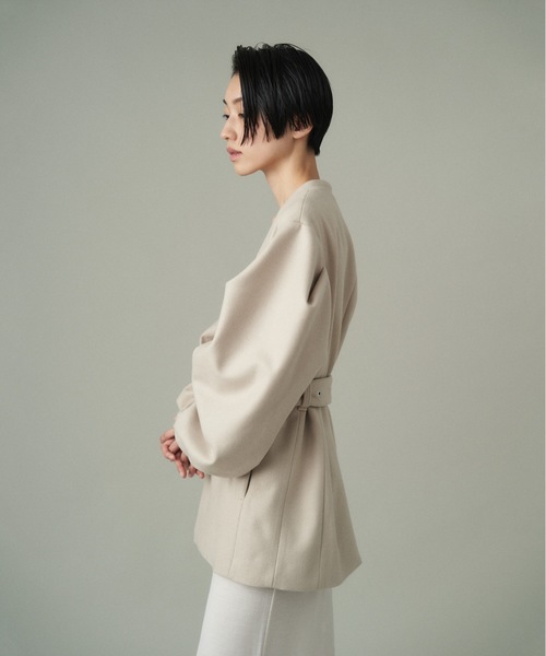 ジャケット ノーカラージャケット VOLUME SLEEVE COAT レディース 