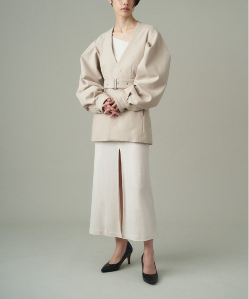 ジャケット ノーカラージャケット VOLUME SLEEVE COAT レディース 