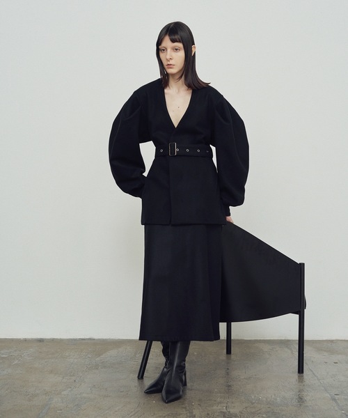 ジャケット ノーカラージャケット VOLUME SLEEVE COAT レディース 