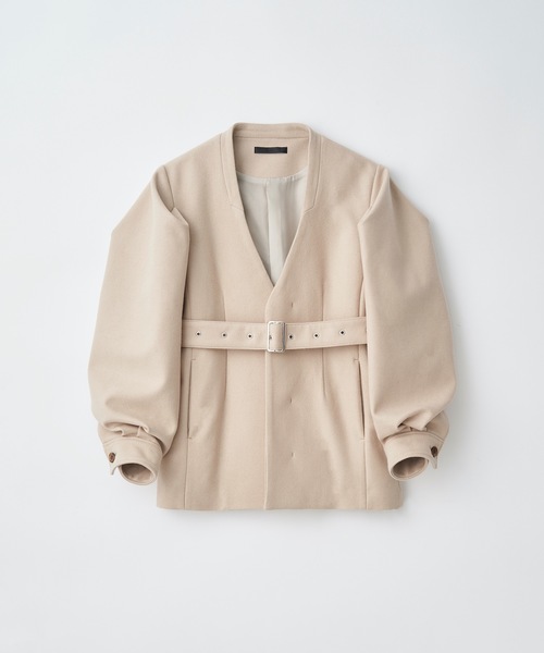 ジャケット ノーカラージャケット VOLUME SLEEVE COAT レディース 