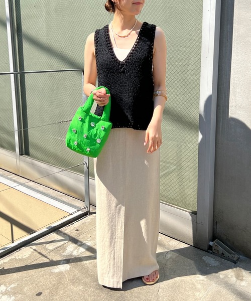 SHENERY（シーナリー） スカート リネン混タイトマキシスカート