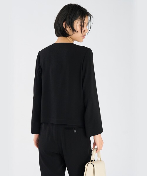 【美品】agnes b.アニエスベー ブラック ジャケット 長袖 agnes b.（アニエスベー） ジャケット ノーカラージャケット ブラック