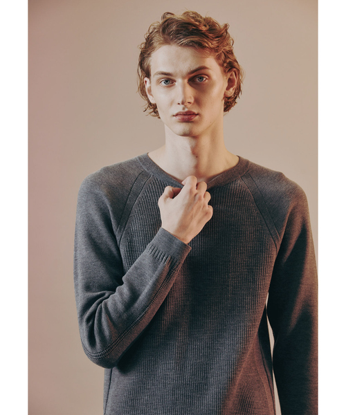 5351 POUR LES HOMMES セーター ニット Wワッフル クルーネック プル