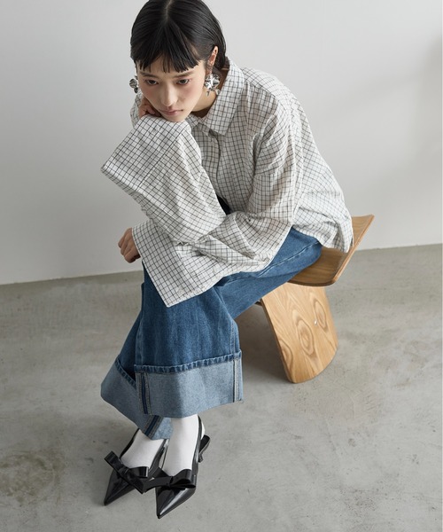ブラウス シャツ スーパーワイドスリーブルーズフィットシャツ レディース THE Yon ブラウス シャツ スーパーワイドスリーブルーズフィット